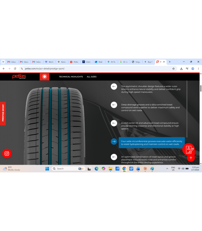 Prestige Sport 225/60 R18 (Set of 4)