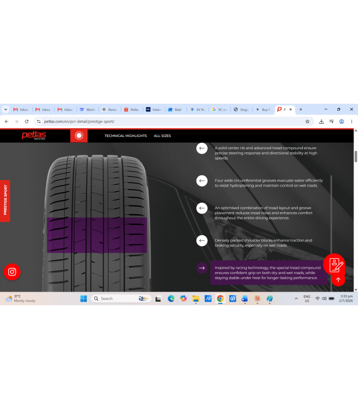 Prestige Sport 255/45 R19 (Set of 4)